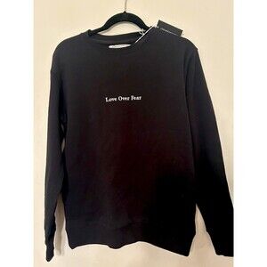 seek discomfort sweatshirt ‘Love Over fear’ Mens XS Black Unisex NWT